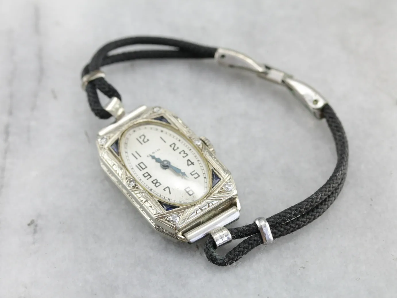Art Deco Diamond Elgin Wrist Watch