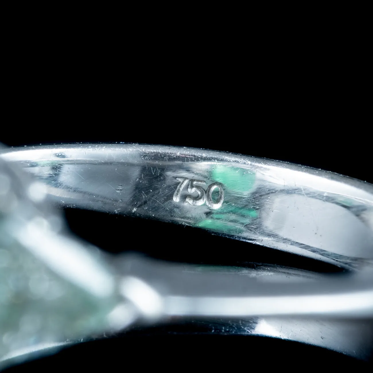 Art Deco Style Emerald Diamond Trilogy Ring 3.5ct Emerald