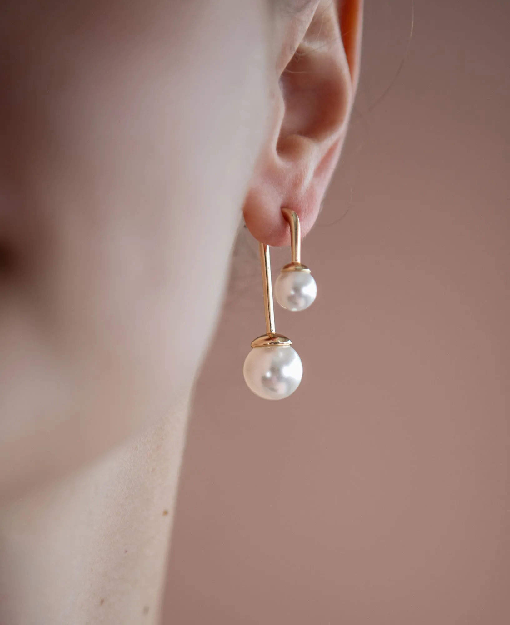 August Pearl Threader Earrings
