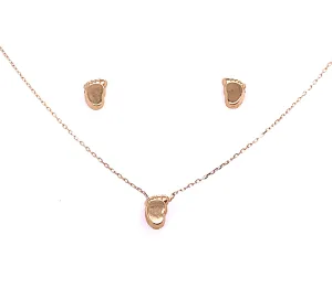 Baby Feet Necklace Set with Earrings 51705