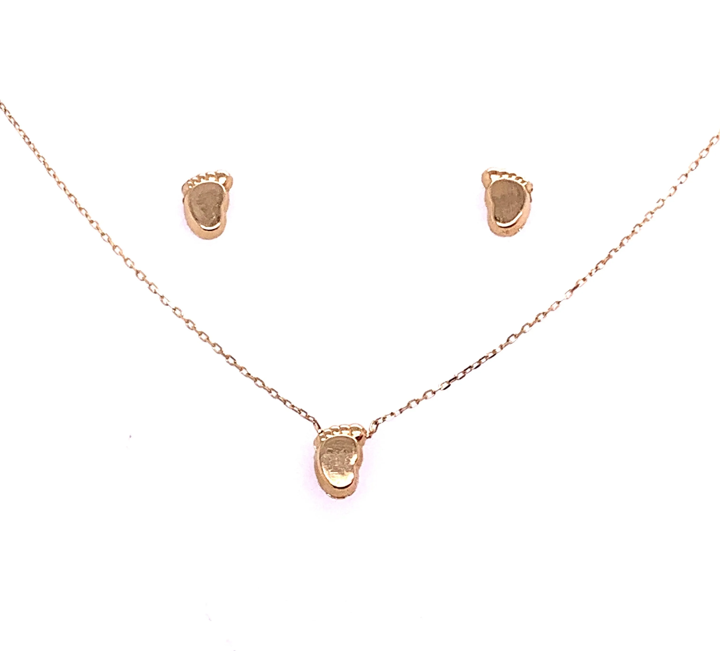 Baby Feet Necklace Set with Earrings 51705