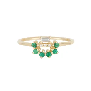 Baguette Arch Emerald Ring