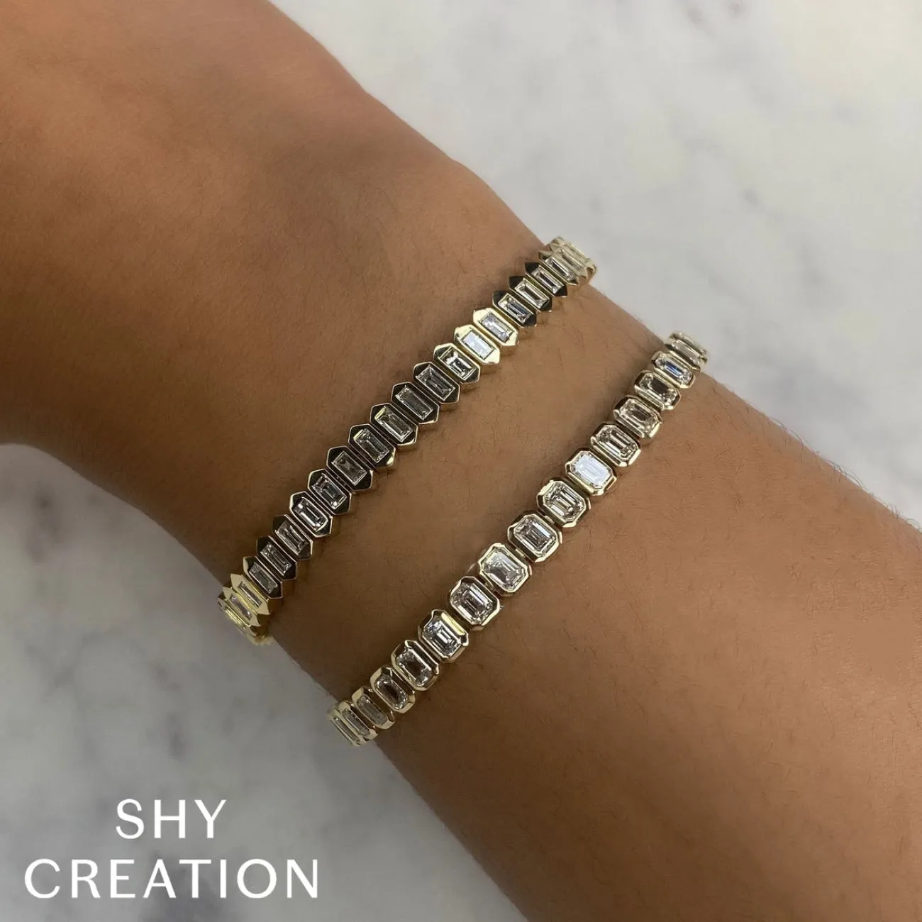 Bailey 14K Yellow Gold Diamond Emerald Tennis Bracelet