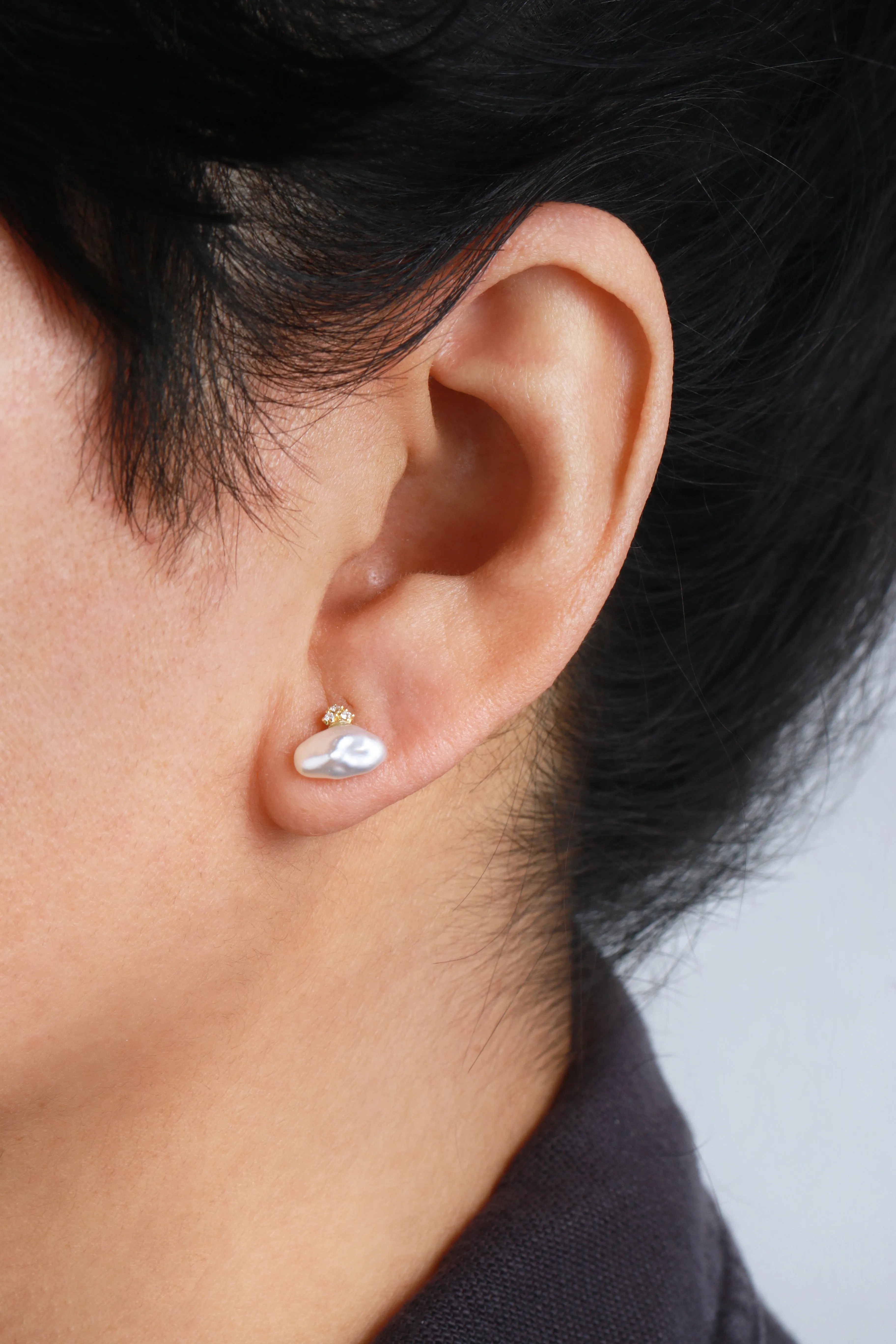 Balloon Pearl Stud Earrings by Shinkai