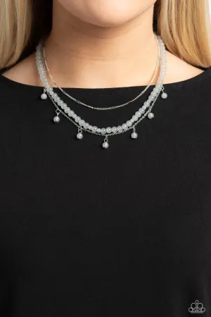 BEAD All About It - Silver - Stone Bead Tiered Paparazzi Short Necklace