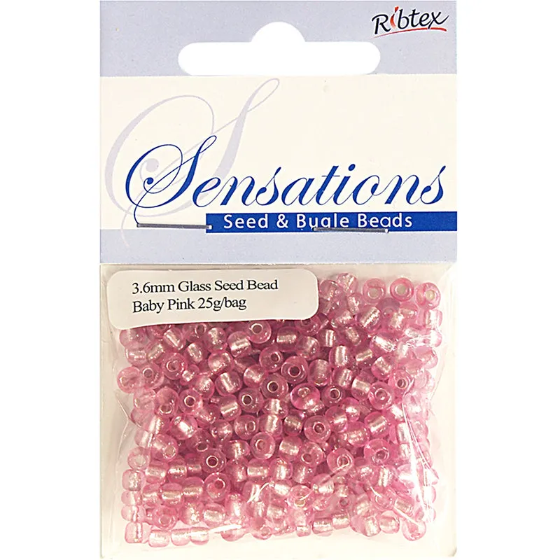BEAD GLASS SEED BABY PINK 3.6MM 25G