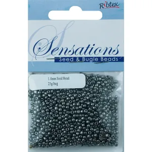 BEAD GLASS SEED STEEL GREY 1.8MM 25G