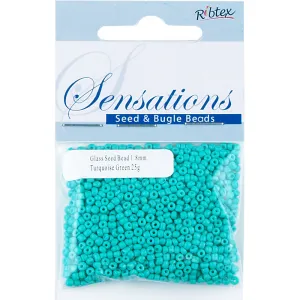 BEAD GLASS SEED TURQUOSE GREEN 1.8MM 25G