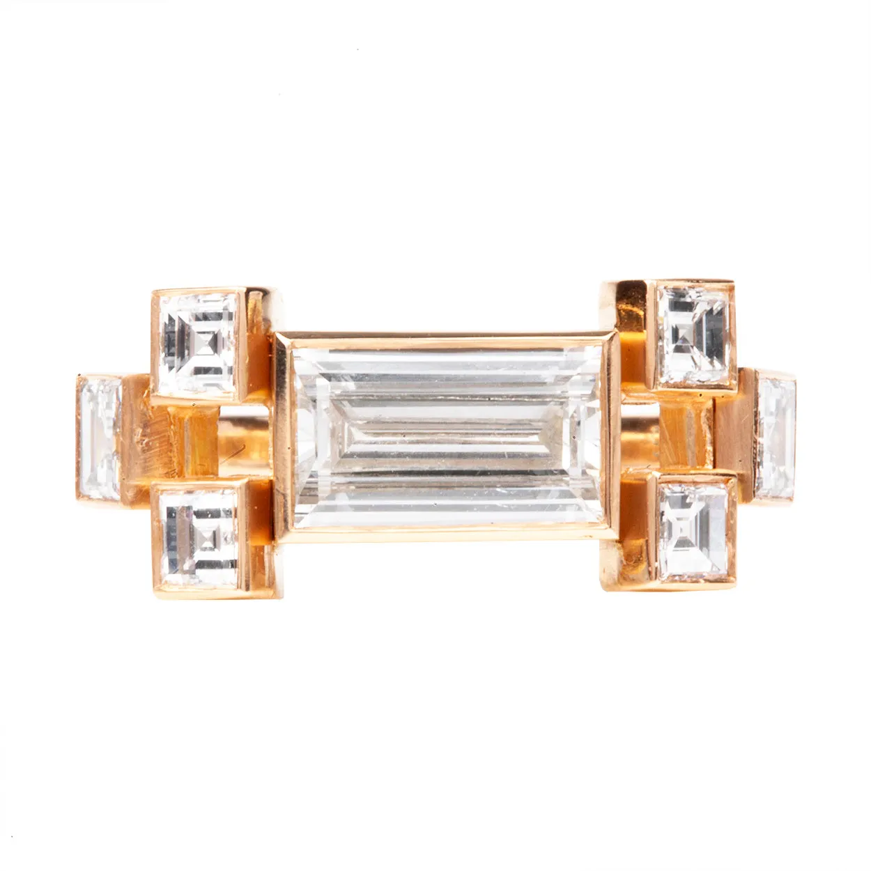 Bell & Bird Seven Stone Emerald Cut Diamond Ring