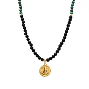 Benny Black Onyx & Turquoise Howlite Necklace