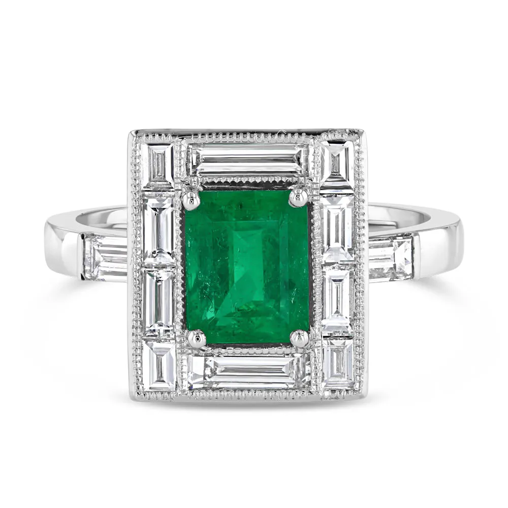 Best & Co. Deco Emerald Ring