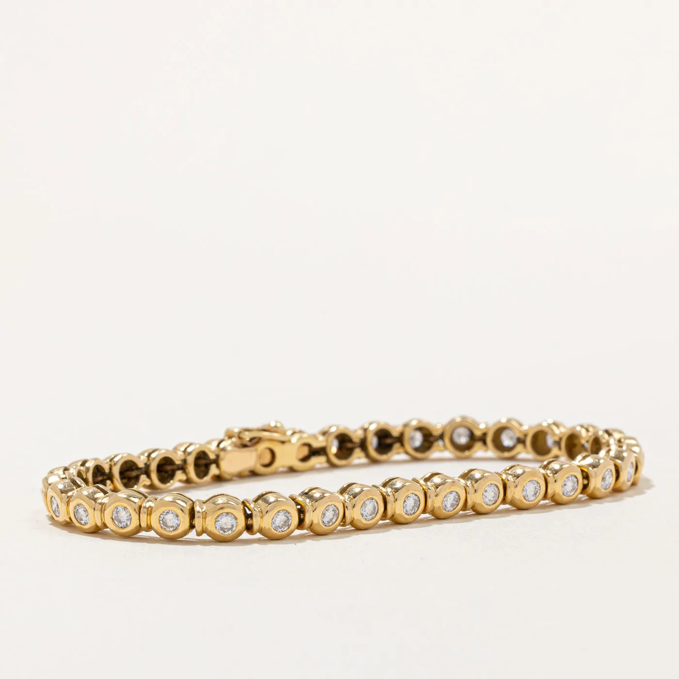 Bezel Set Diamond Bracelet | 1.08ctw | 7" |