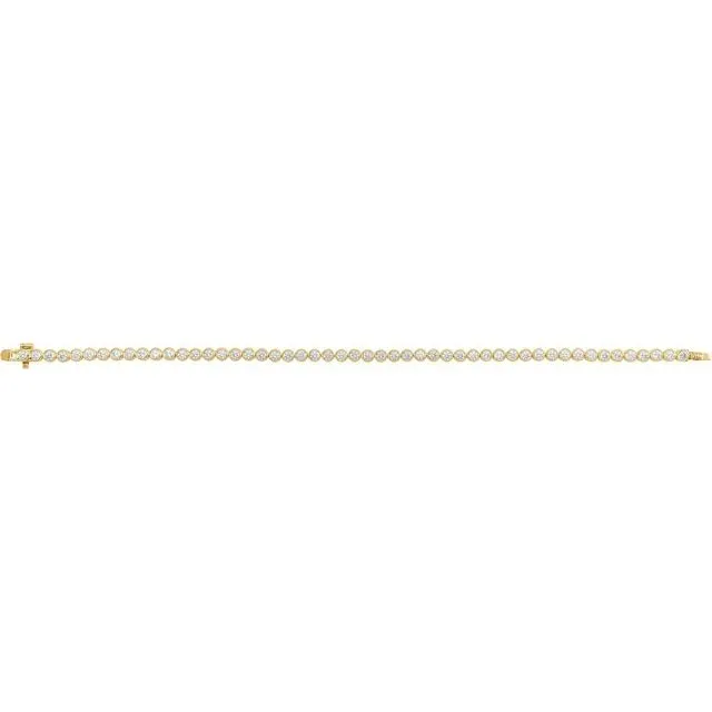 Bezel-Set Diamond Tennis Bracelet