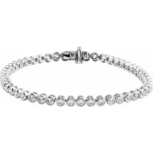 Bezel-Set Diamond Tennis Bracelet