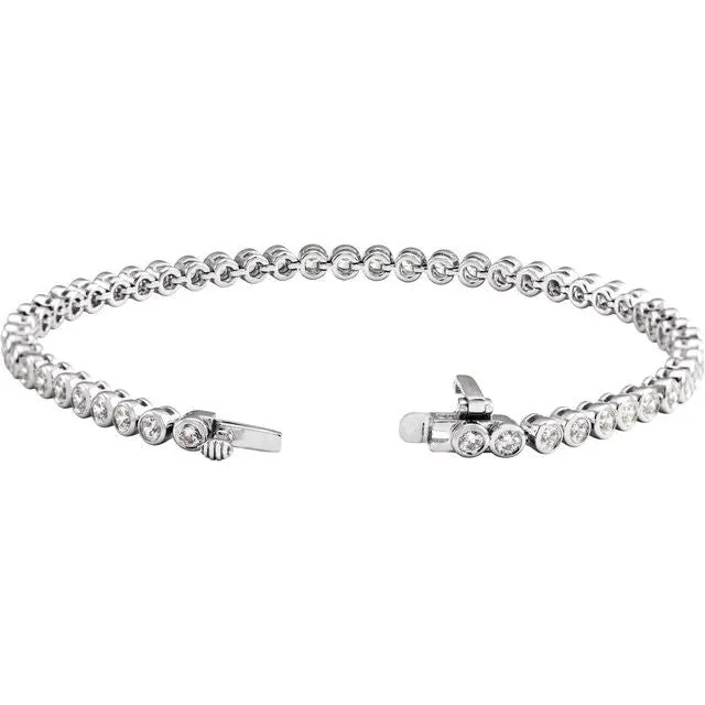 Bezel-Set Diamond Tennis Bracelet