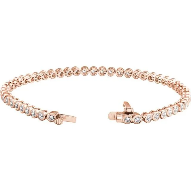 Bezel-Set Diamond Tennis Bracelet