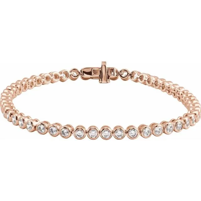 Bezel-Set Diamond Tennis Bracelet