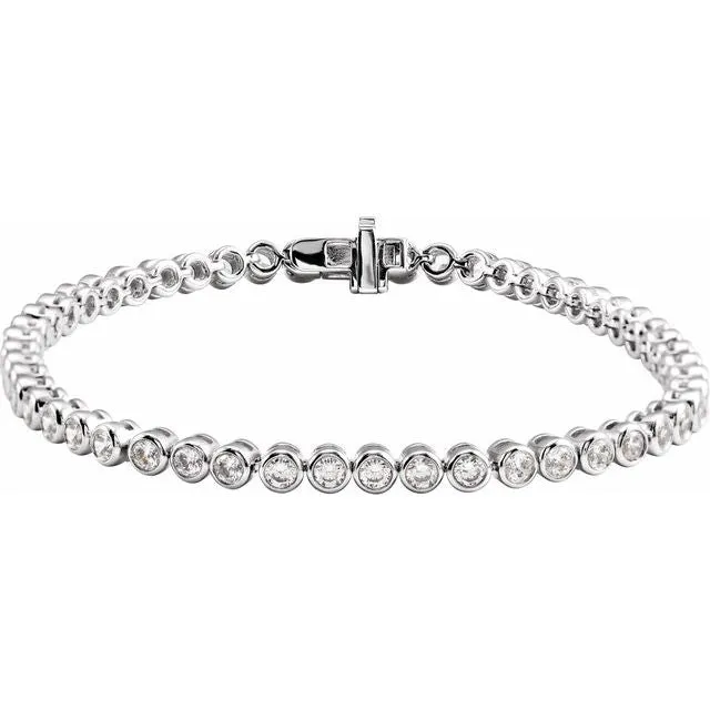 Bezel-Set Diamond Tennis Bracelet