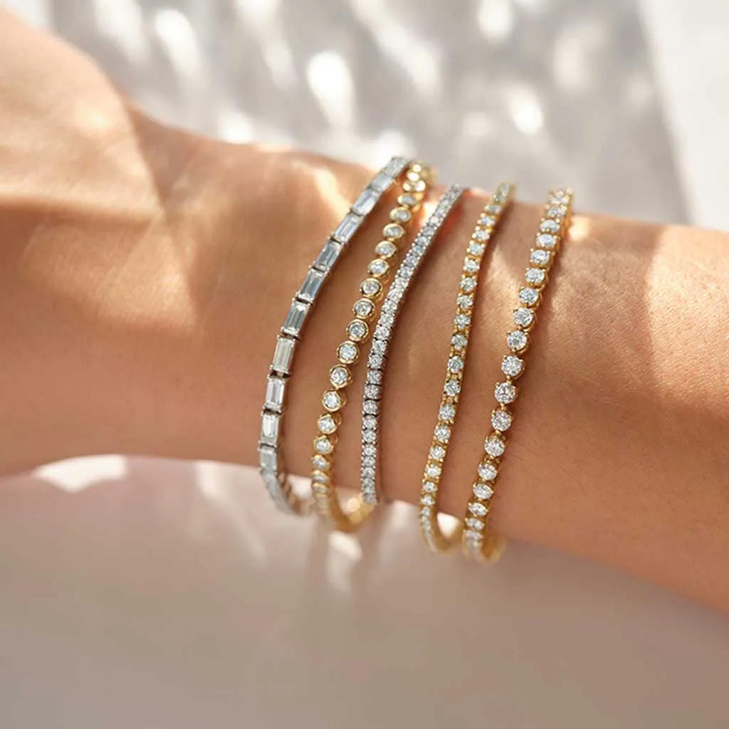 Bezel-Set Diamond Tennis Bracelet