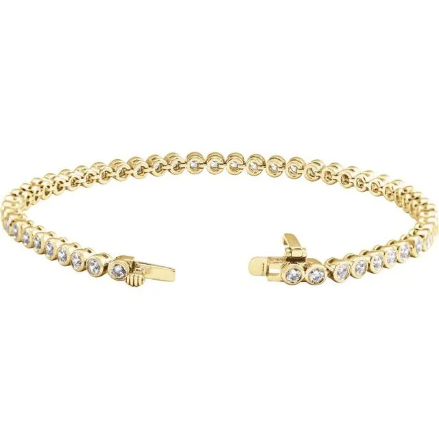 Bezel-Set Diamond Tennis Bracelet