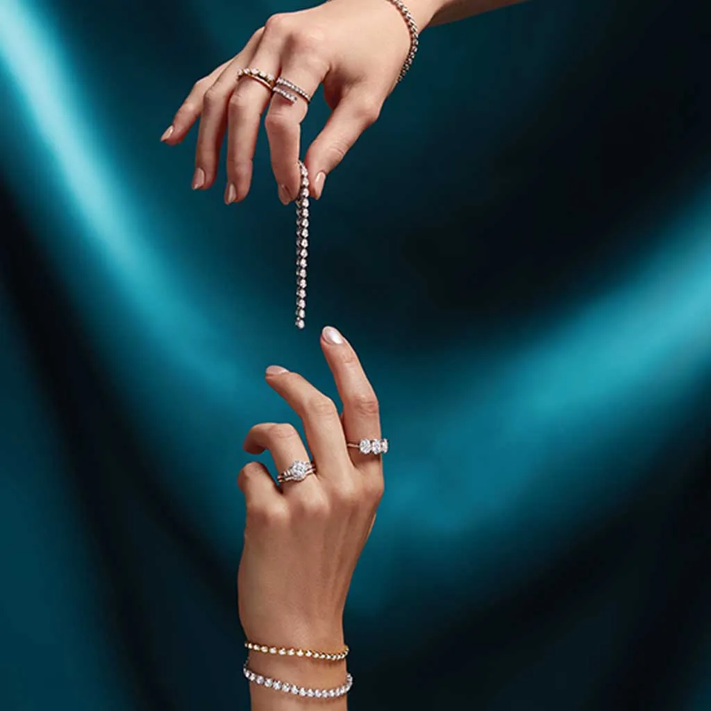 Bezel-Set Diamond Tennis Bracelet