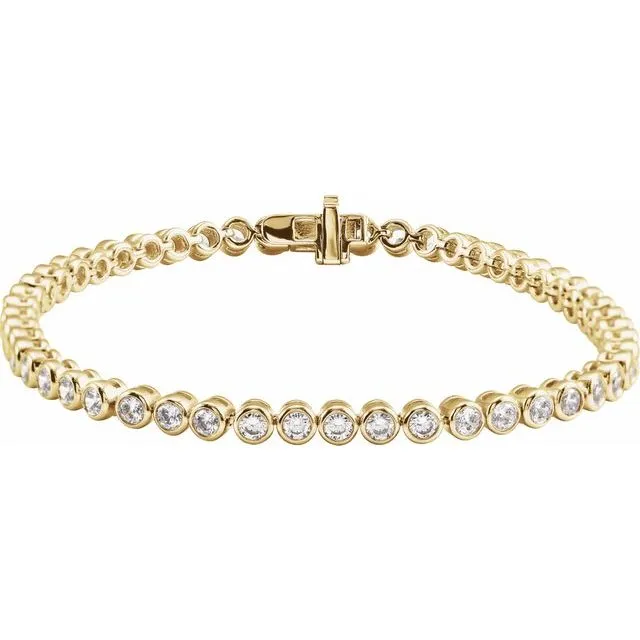 Bezel-Set Diamond Tennis Bracelet