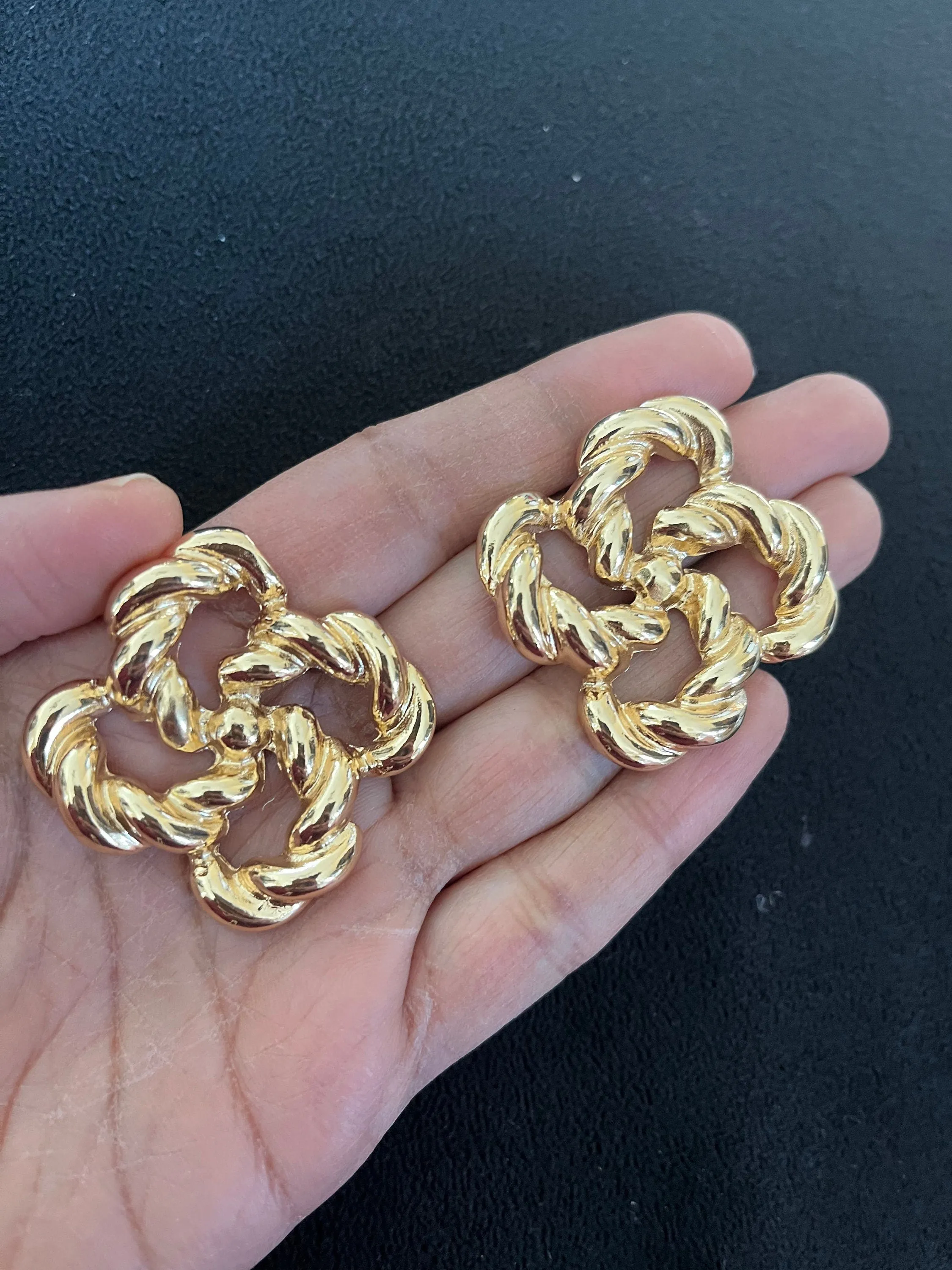 Big gold earrings , gold studs large , huge gold stud earring , abstract gold earrings , chunky gold shiny metal studs