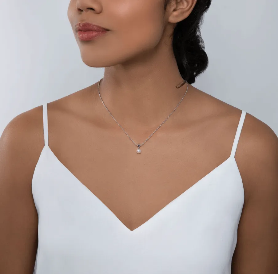 Birks Rock and Pearl Freshwater Pearl and Stud Drop Pendant