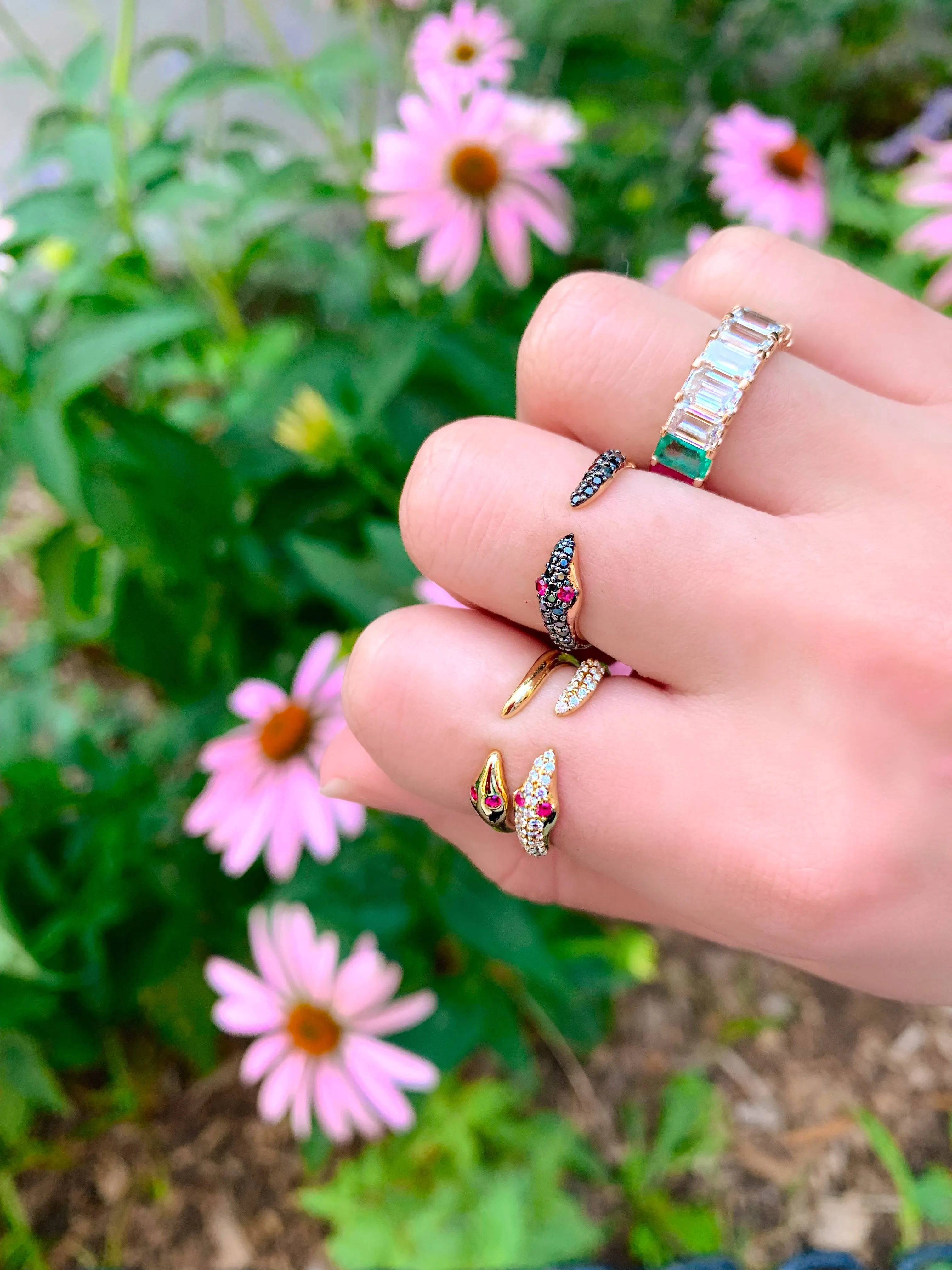 Black Diamond Baby Elysium Snake Ring