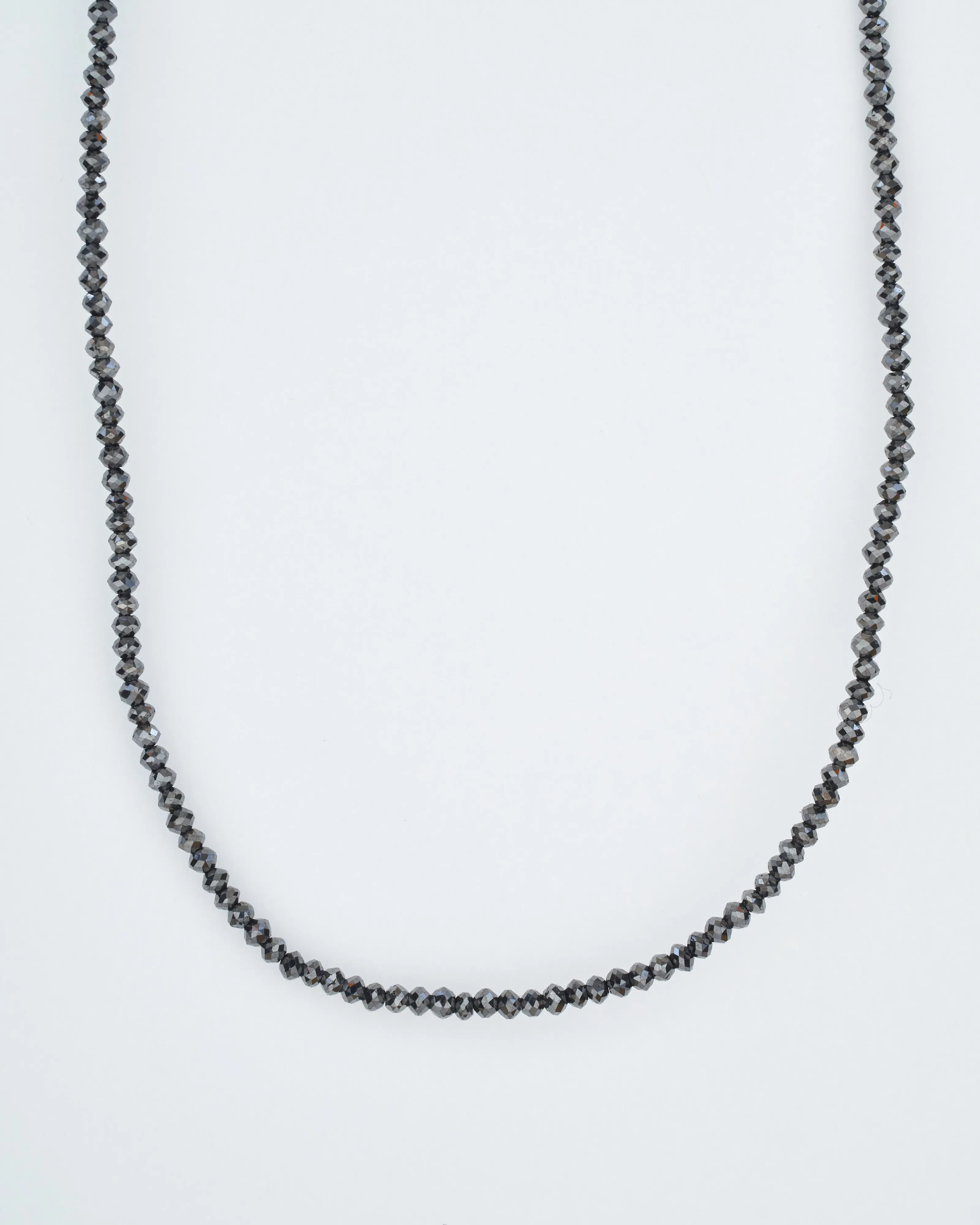 black diamond bead necklace 24"