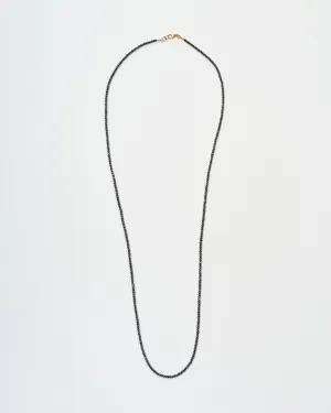 black diamond bead necklace 24"