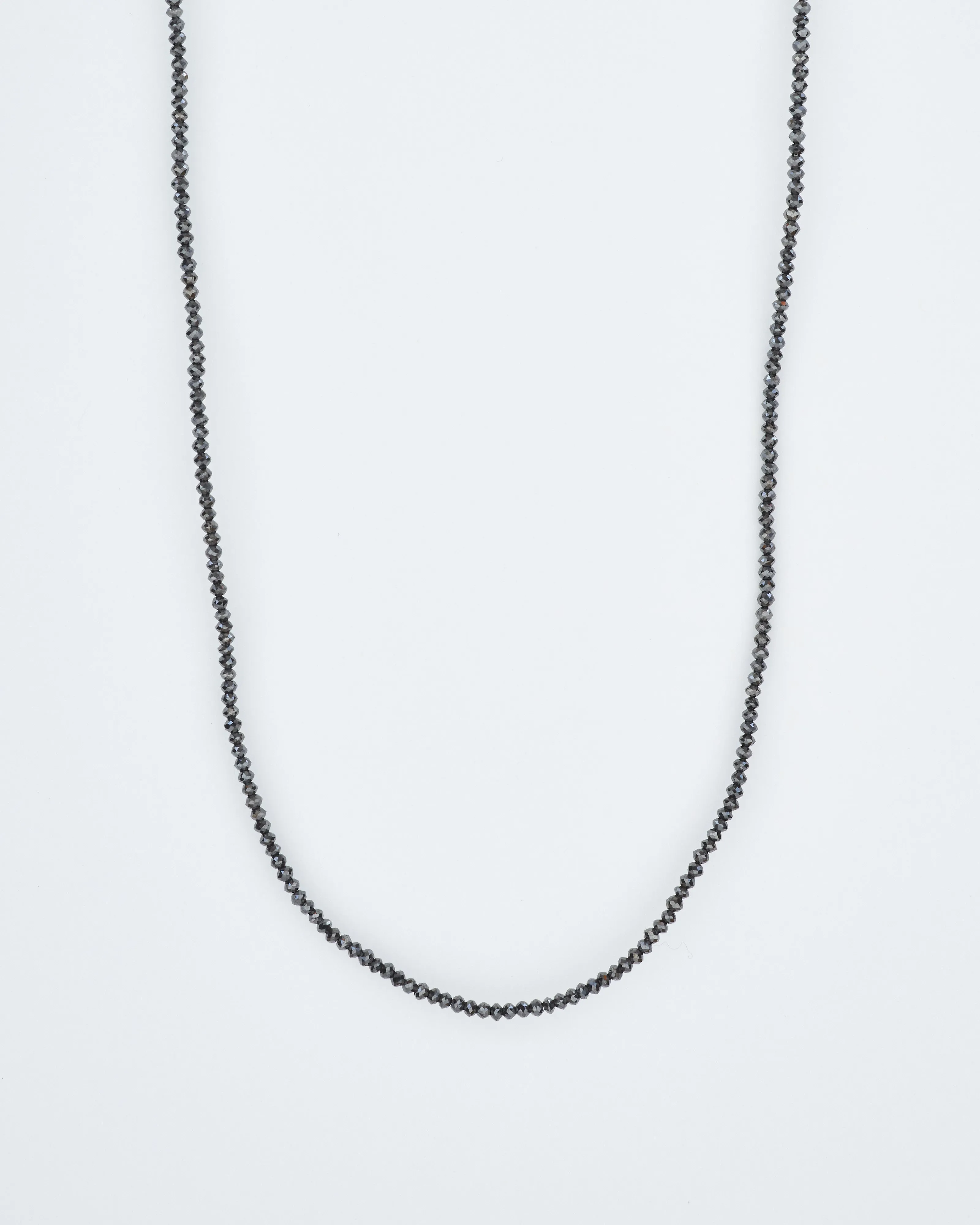 black diamond bead necklace 24"