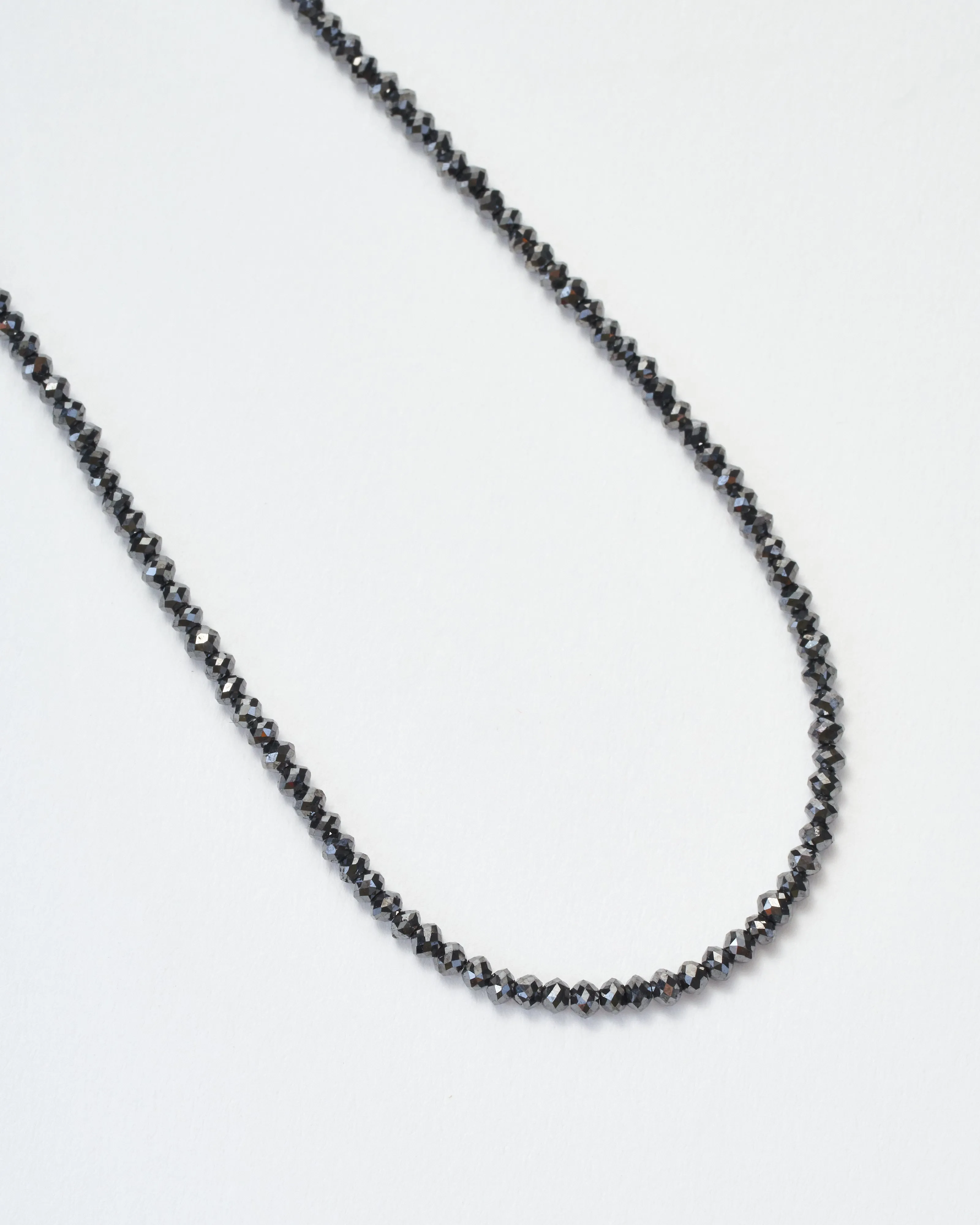 black diamond bead necklace 24"