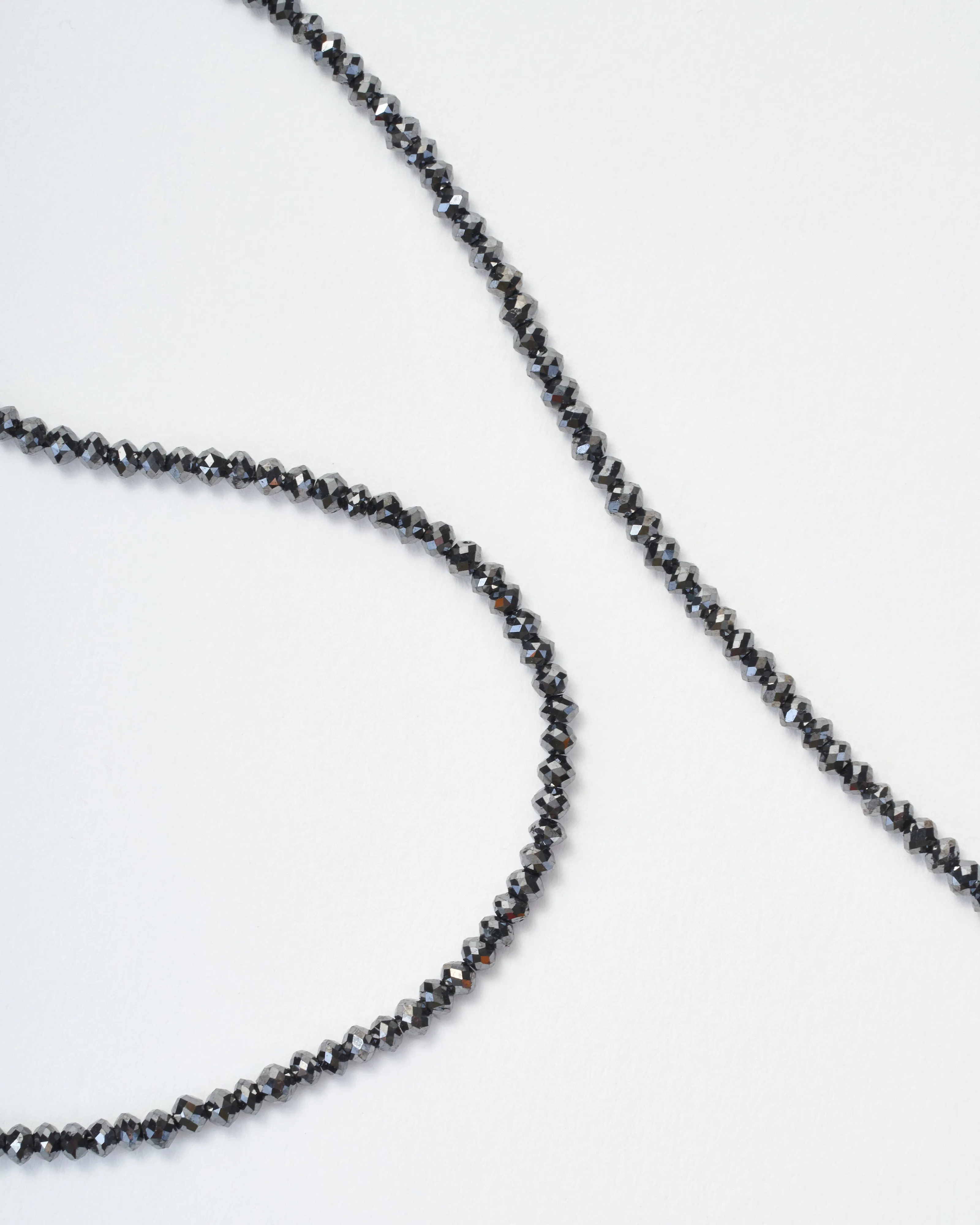 black diamond bead necklace 24"