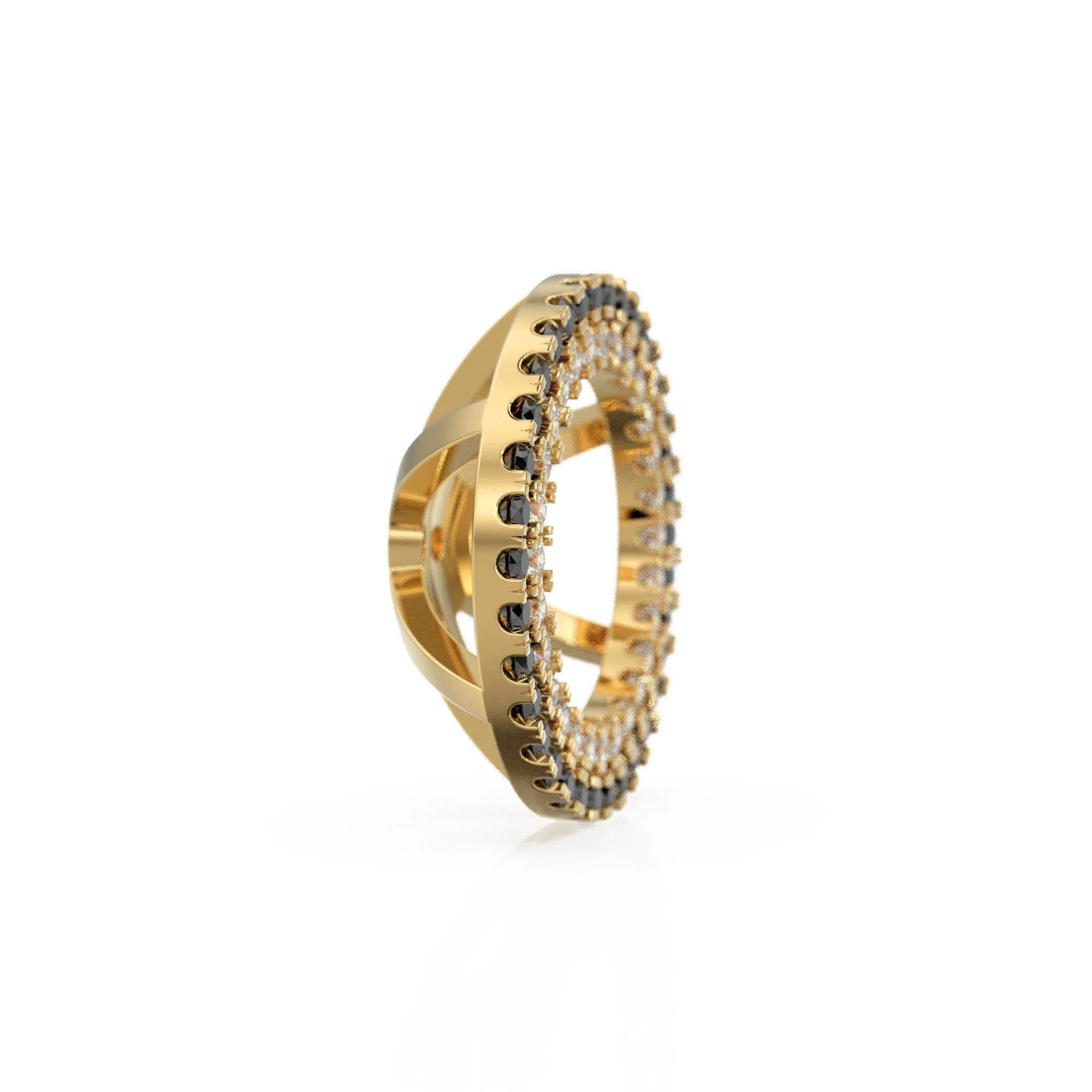 Black Diamond Solid Gold Earring Jacket for 8mm Round Pearl Beads / 2ct Pave Diamond Solid Gold Earring Jacket Findings