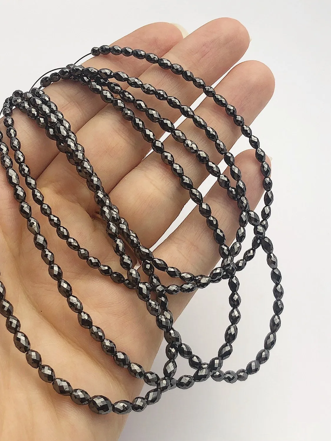 Black Diamonds, Gemstone Beads, Full Strand, 14"