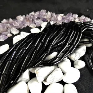 Black Glass Bead Strands(tube)