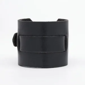 Black leather small watchband