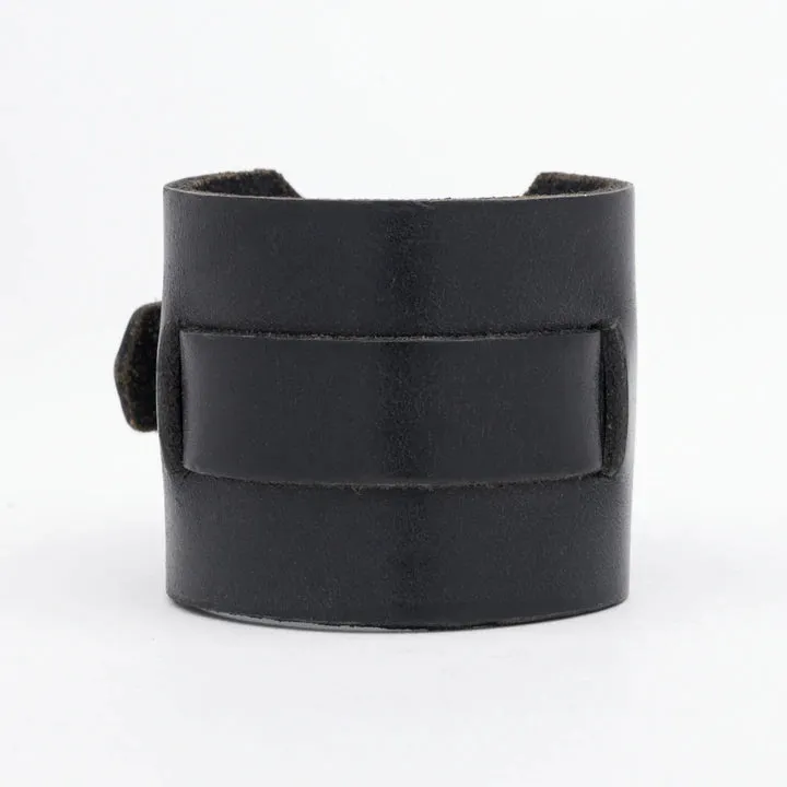 Black leather small watchband