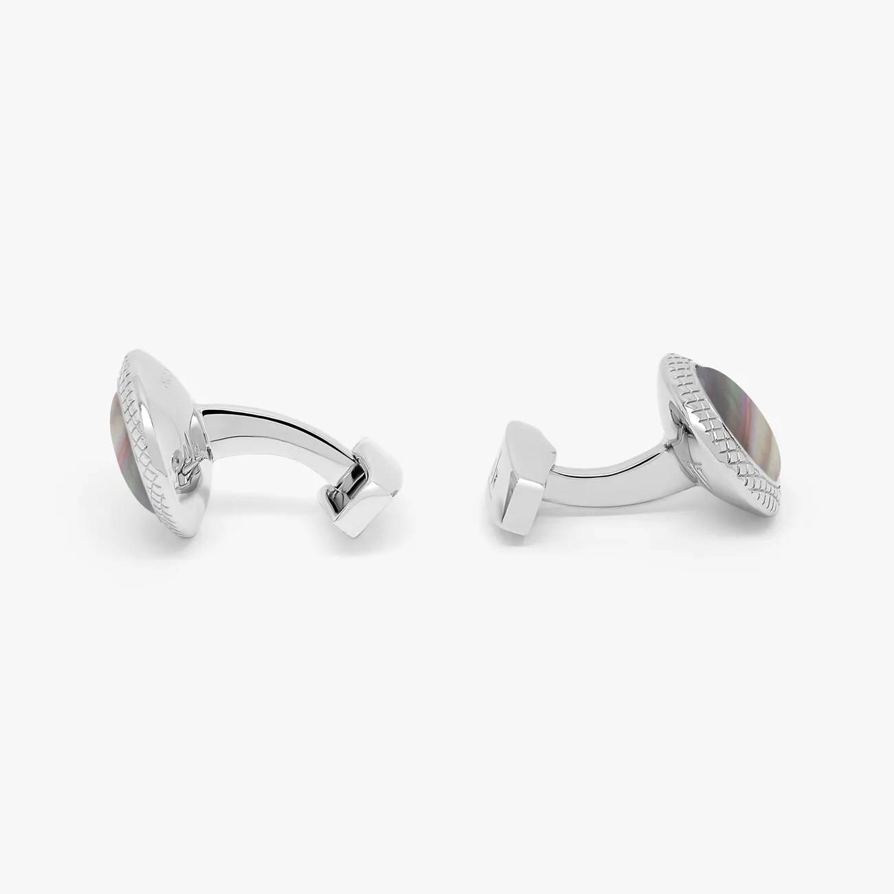 Black Mother Of Pearl Moonlight Bullseye Stud Set