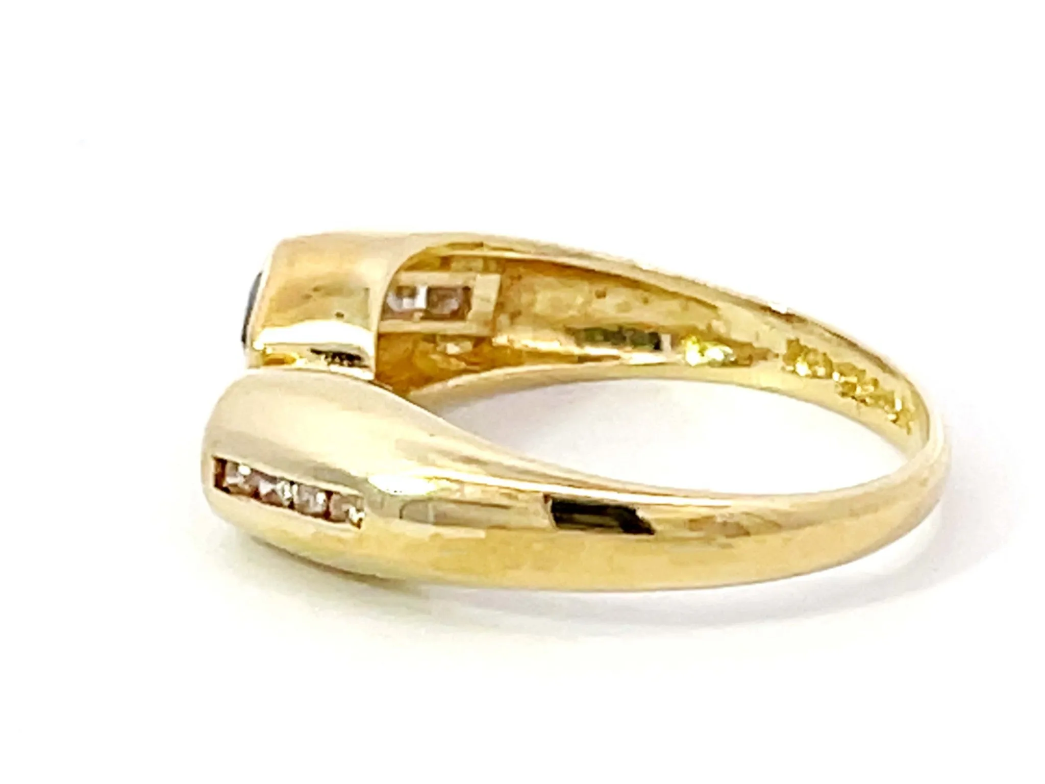 Blue Sapphire Red Ruby Diamond Ring 14k Yellow Gold