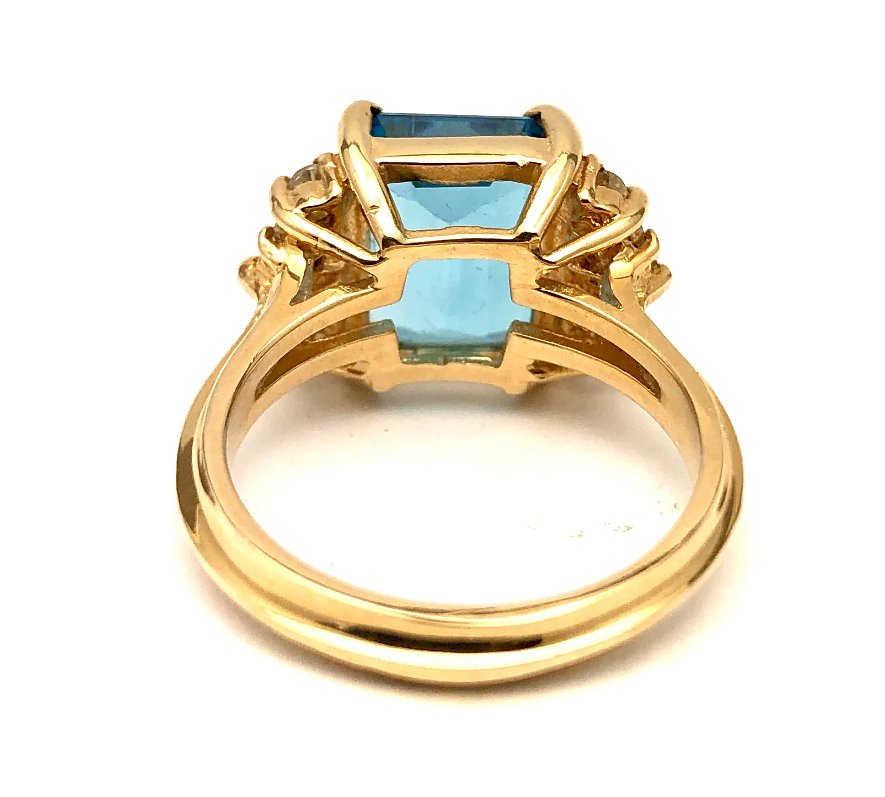 Blue Topaz & Diamond Ring
