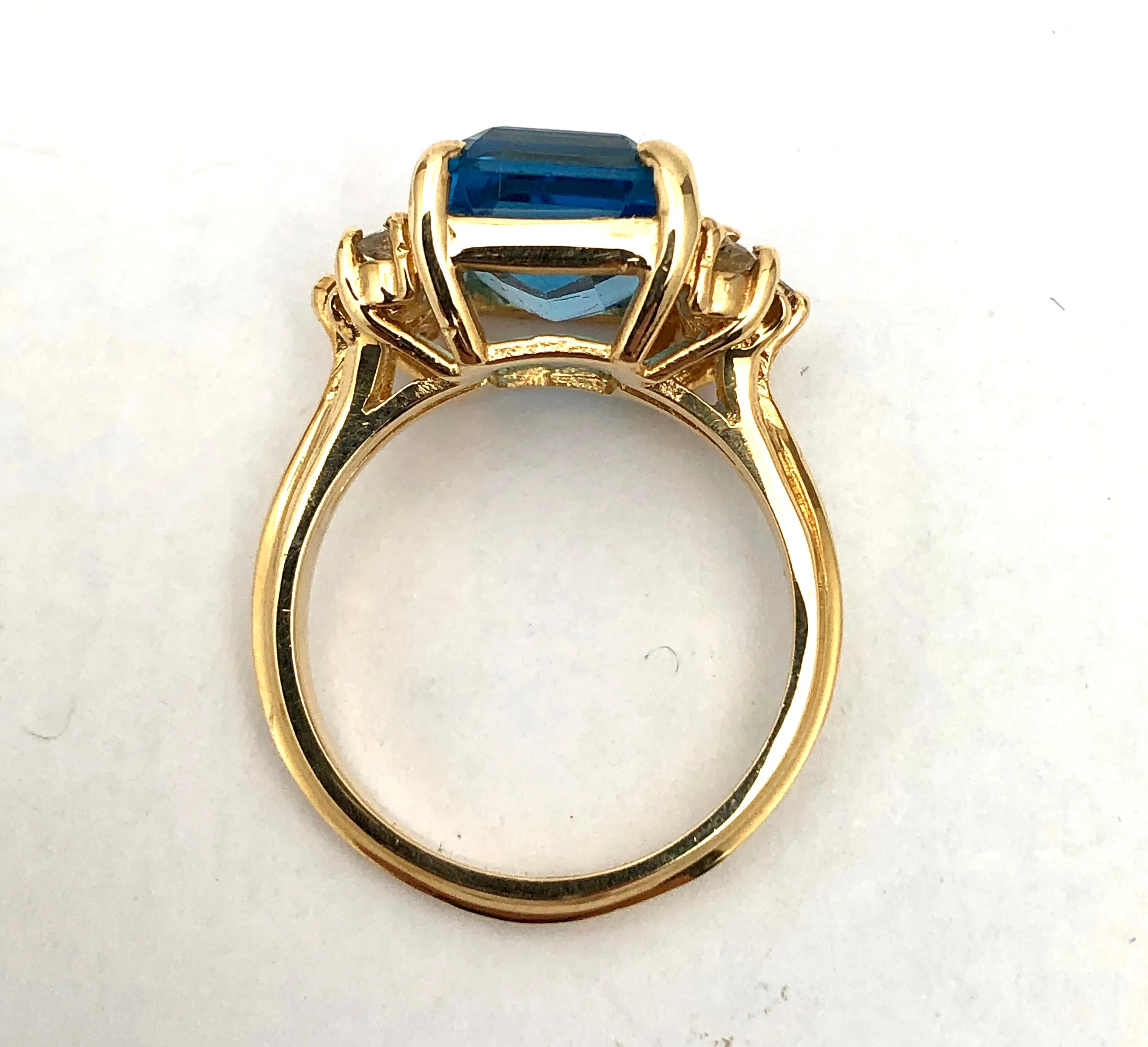 Blue Topaz & Diamond Ring