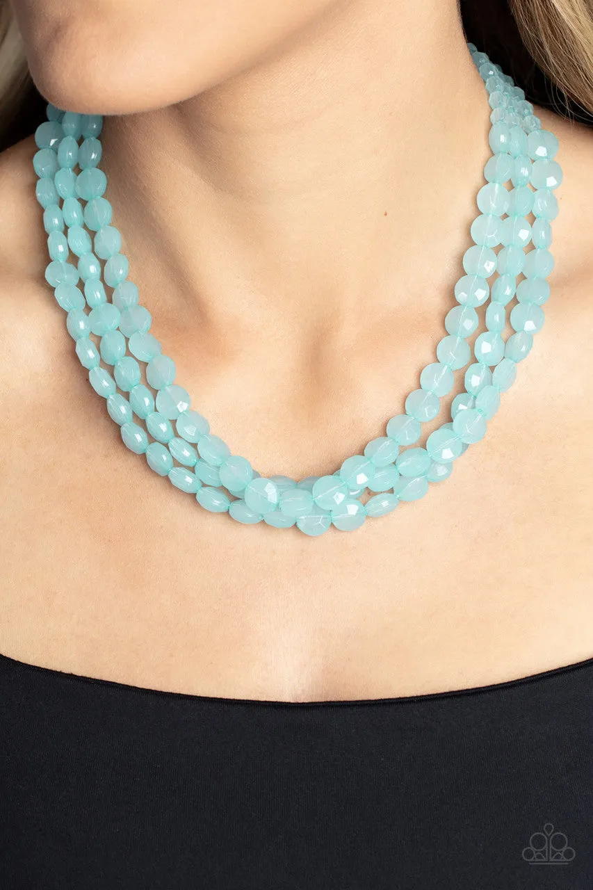 Boundless Bliss - Blue - Beaded Layered Paparazzi Tiered Short Necklace