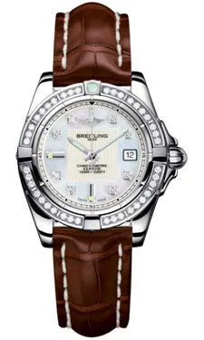 Breitling - Galactic 32 Stainless Steel - Diamond Bezel - Croco Strap