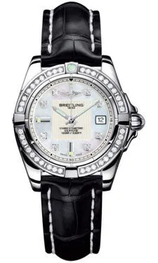 Breitling - Galactic 32 Stainless Steel - Diamond Bezel - Croco Strap