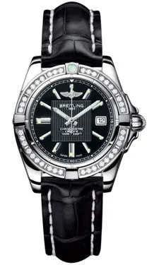 Breitling - Galactic 32 Stainless Steel - Diamond Bezel - Croco Strap