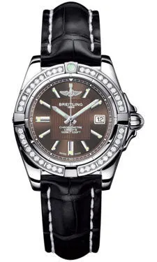 Breitling - Galactic 32 Stainless Steel - Diamond Bezel - Croco Strap