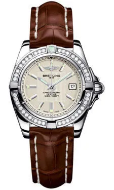 Breitling - Galactic 32 Stainless Steel - Diamond Bezel - Croco Strap