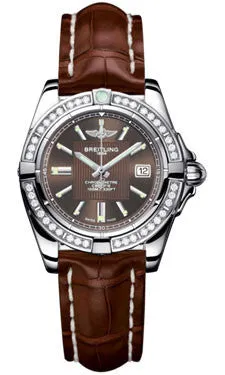 Breitling - Galactic 32 Stainless Steel - Diamond Bezel - Croco Strap